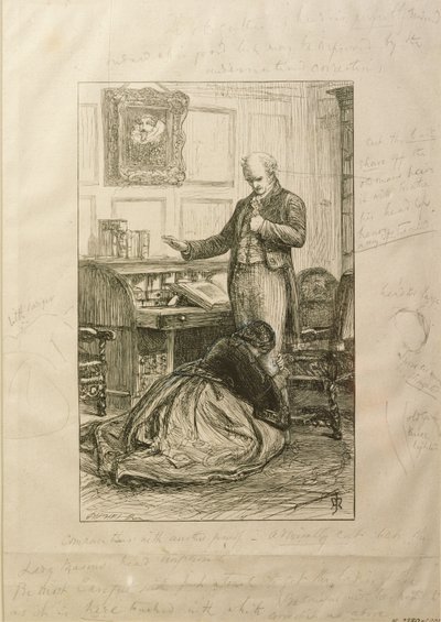 「ギルティ」、Volへのイラストの証拠。アンソニー・トロロープの「オーリー・ファーム」のII（1815-82）1862 作： John Everett Millais